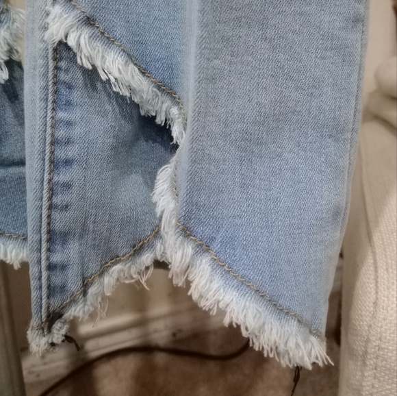 Luna Nora Light Wash Skinny Patch Jeans Size 16 Slimming Denim High Waist - Picture 7 of 15